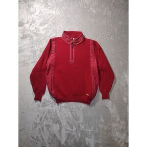 Vintage L' Alpina Mens Size XXL/EU 50 1/4 Zip Sweater Red Chunky Dadcore